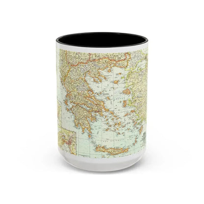 Greece and the Aegean (1958) (Map) Accent Coffee Mug 15oz Black - Go Mug Yourself