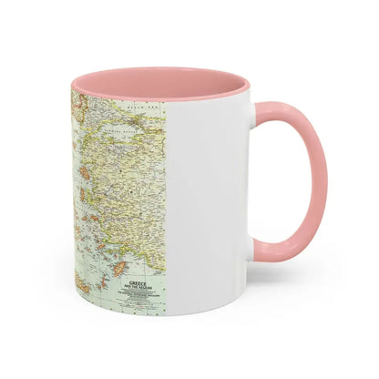 Greece and the Aegean (1958) (Map) Accent Coffee Mug - Go Mug Yourself
