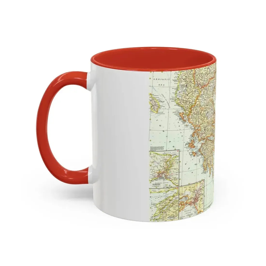 Greece and the Aegean (1958) (Map) Accent Coffee Mug - Go Mug Yourself