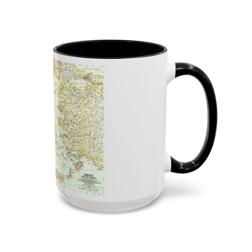 Greece and the Aegean (1958) (Map) Accent Coffee Mug - Go Mug Yourself