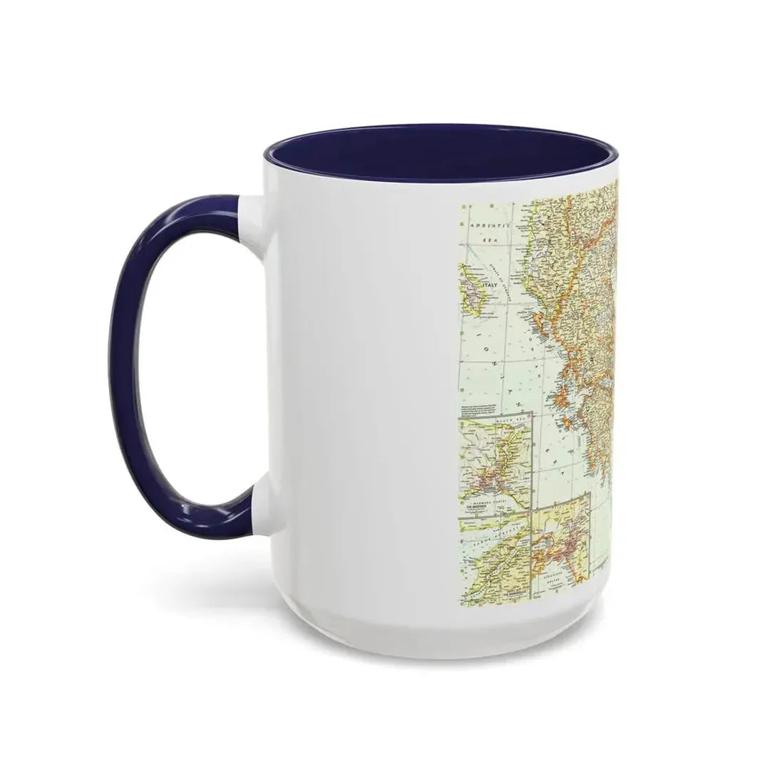 Greece and the Aegean (1958) (Map) Accent Coffee Mug - Go Mug Yourself
