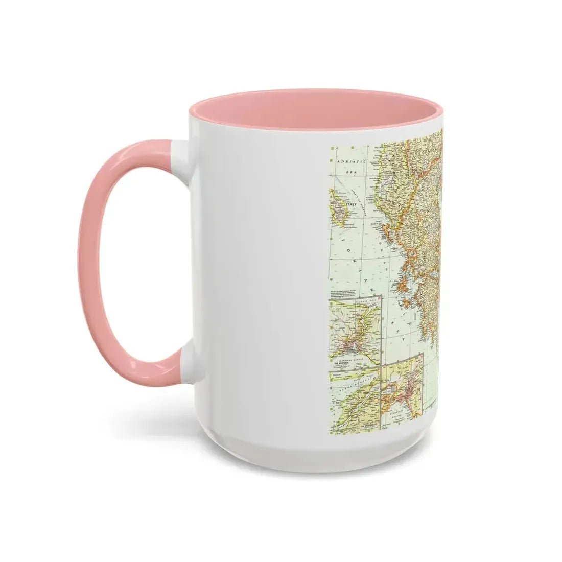 Greece and the Aegean (1958) (Map) Accent Coffee Mug - Go Mug Yourself