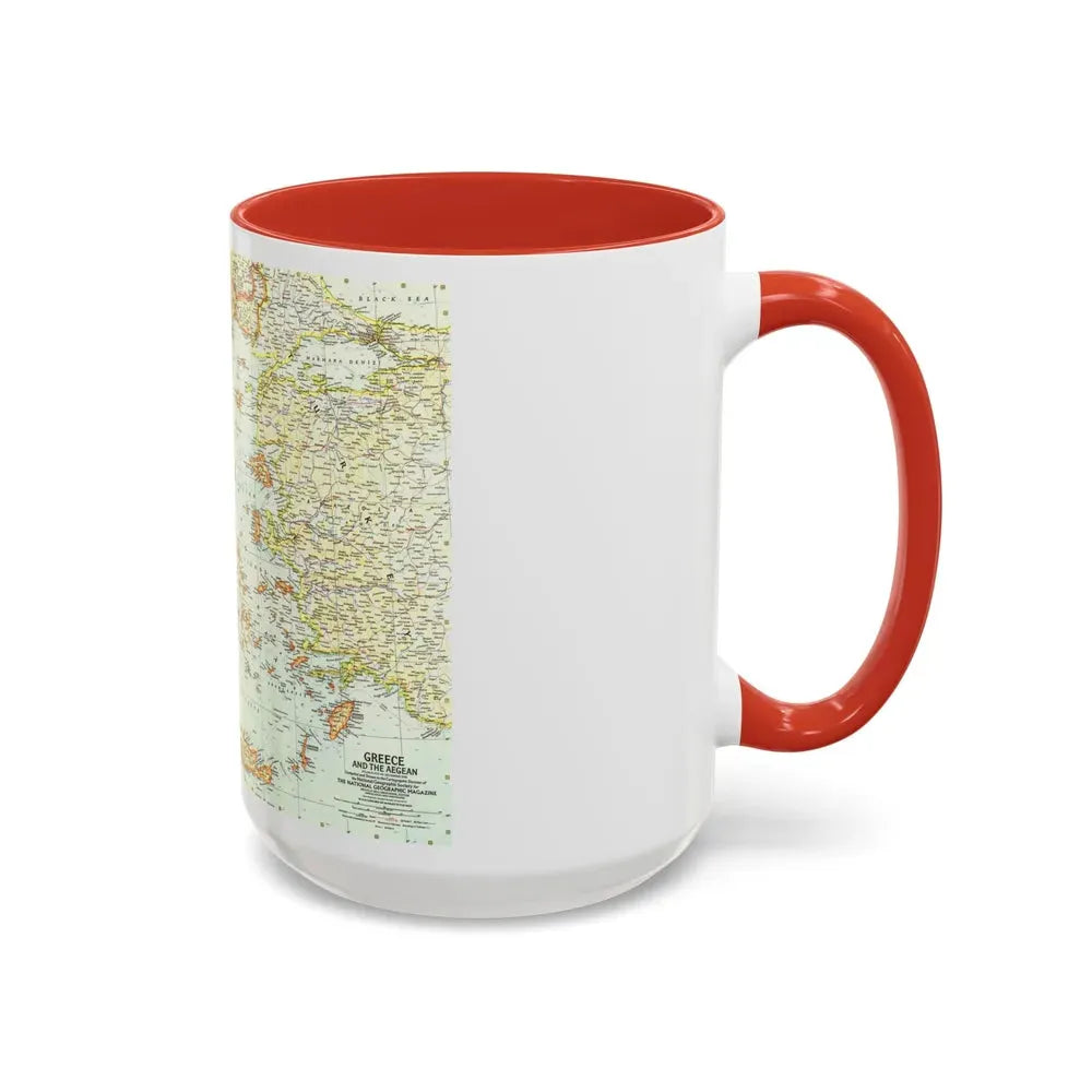 Greece and the Aegean (1958) (Map) Accent Coffee Mug - Go Mug Yourself