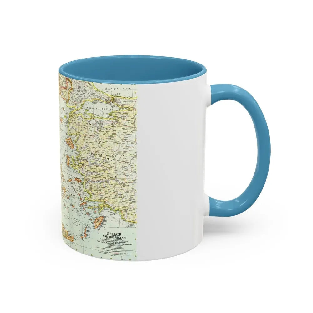 Greece and the Aegean (1958) (Map) Accent Coffee Mug - Go Mug Yourself