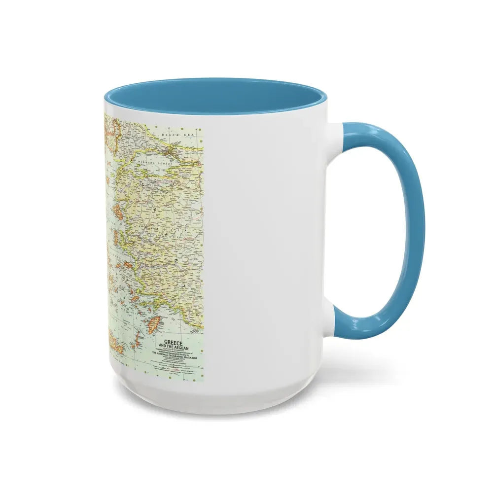 Greece and the Aegean (1958) (Map) Accent Coffee Mug - Go Mug Yourself