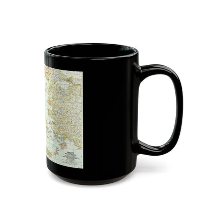 Greece and the Aegean (1958) (Map) Black Coffee Mug-Go Mug Yourself