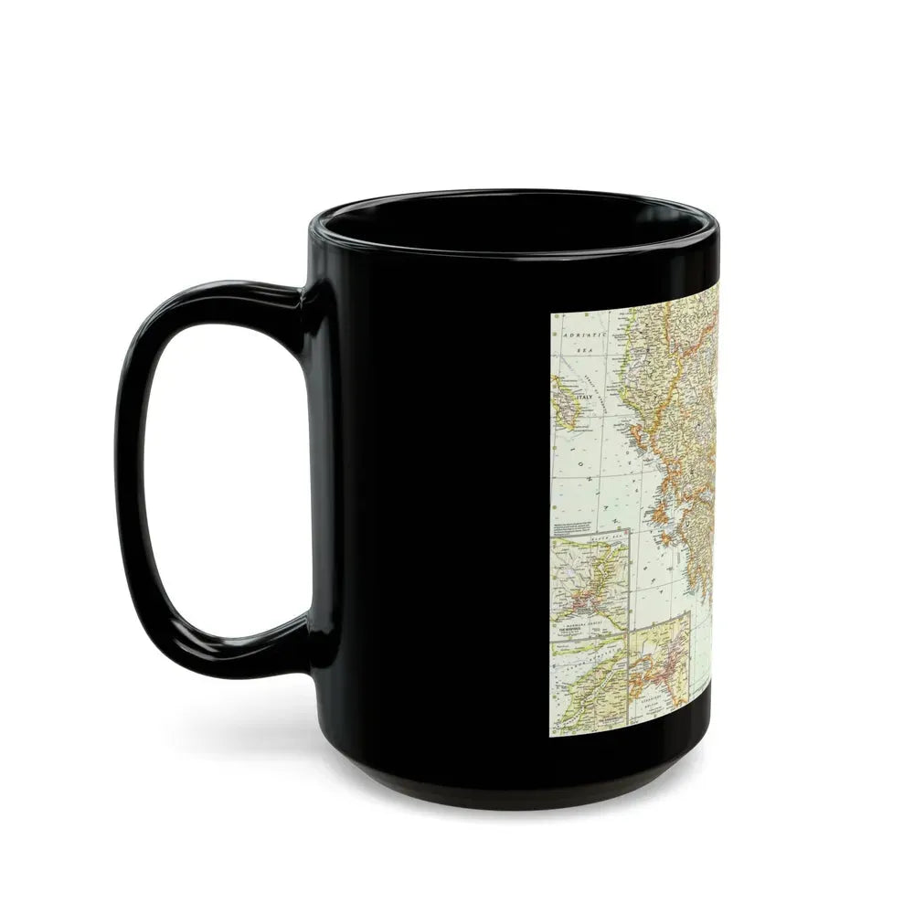 Greece and the Aegean (1958) (Map) Black Coffee Mug - Go Mug Yourself