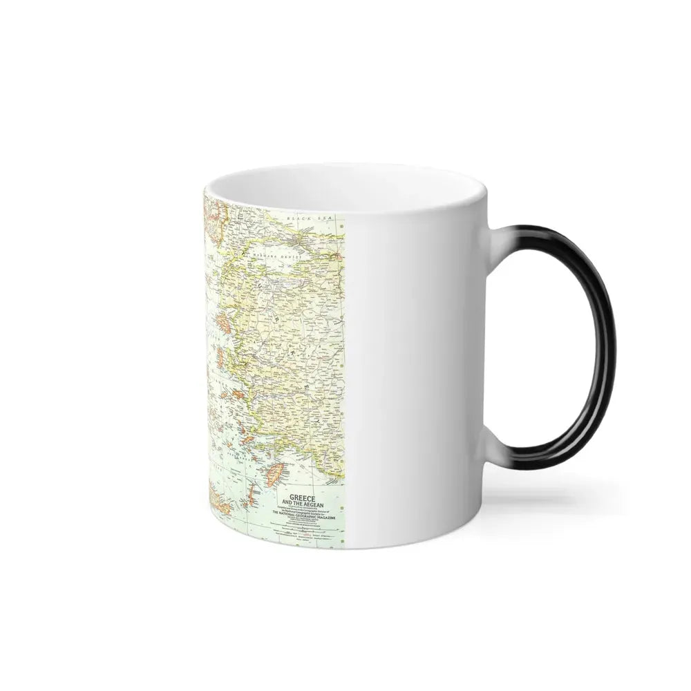 Greece and the Aegean (1958) (Map) Color Changing Mug 11oz - Go Mug Yourself