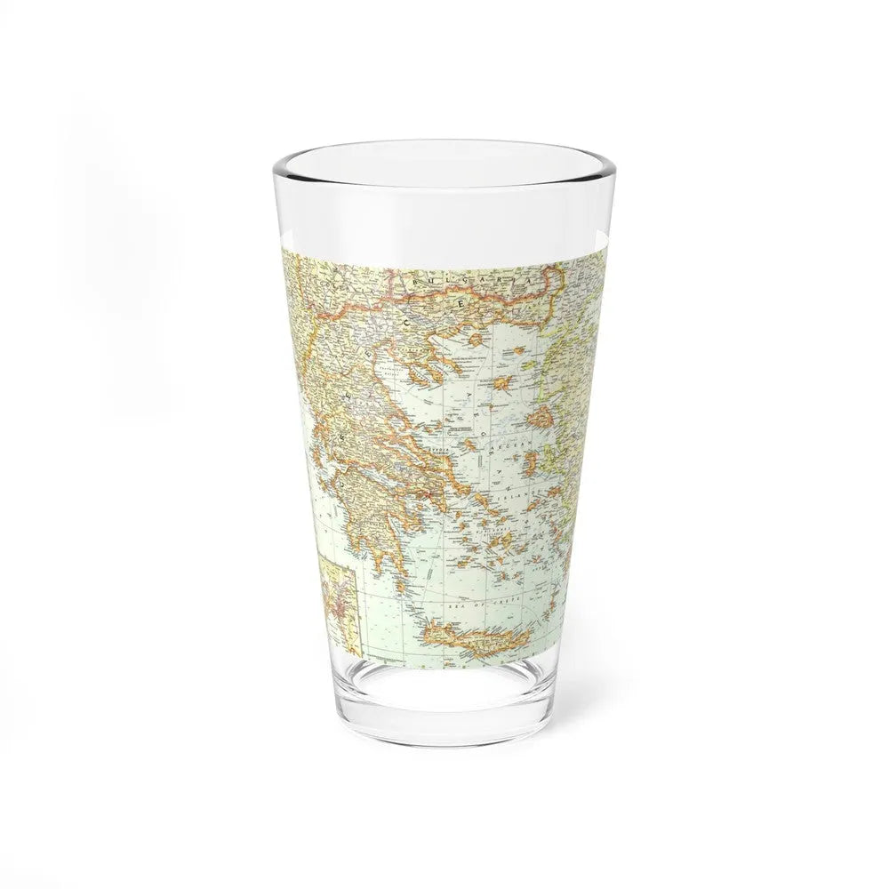 Greece and the Aegean (1958) (Map) Pint Glass 16oz-16oz-Go Mug Yourself