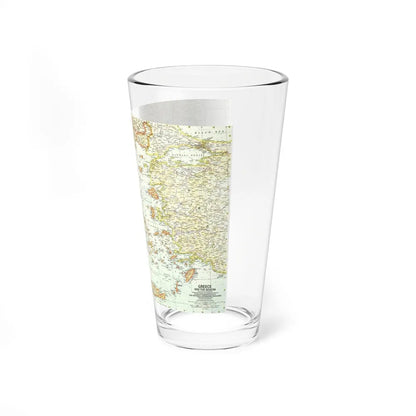 Greece and the Aegean (1958) (Map) Pint Glass 16oz-Go Mug Yourself