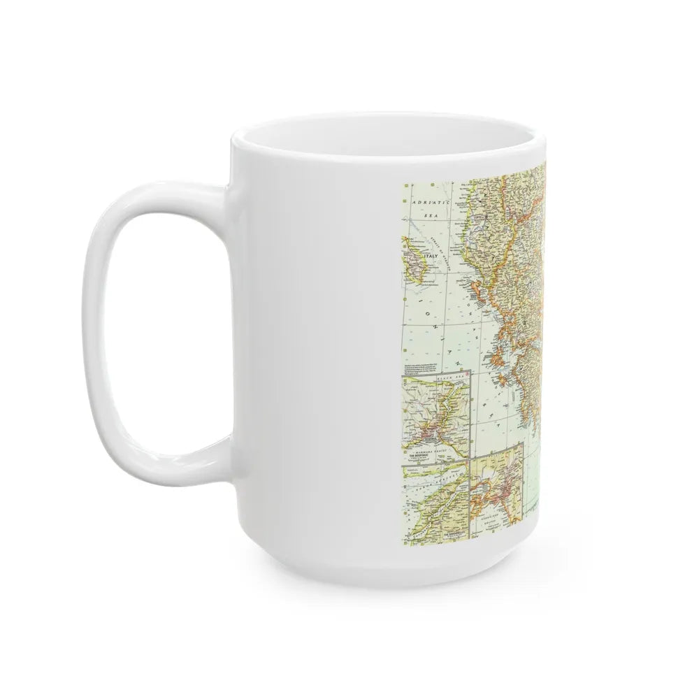 Greece and the Aegean (1958) (Map) White Coffee Mug-Go Mug Yourself