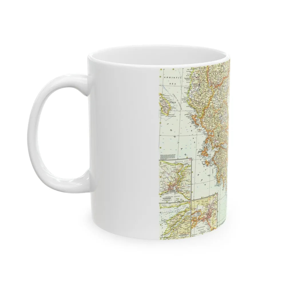 Greece and the Aegean (1958) (Map) White Coffee Mug-Go Mug Yourself