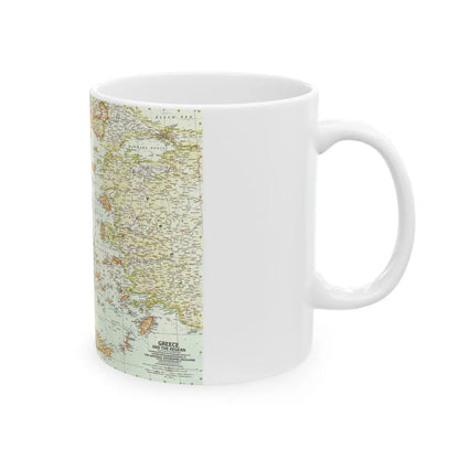 Greece and the Aegean (1958) (Map) White Coffee Mug-Go Mug Yourself