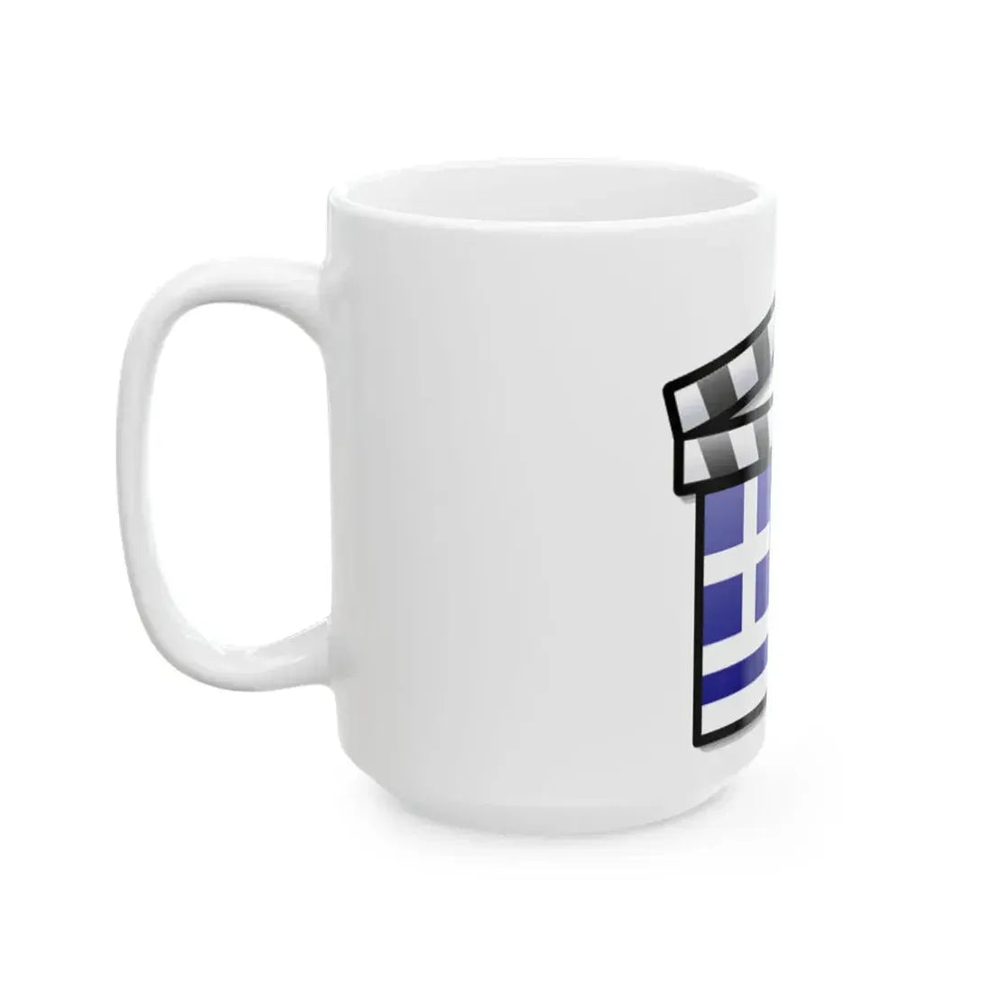 Greece film clapperboard (Greece) White Coffee Mug - Go Mug Yourself