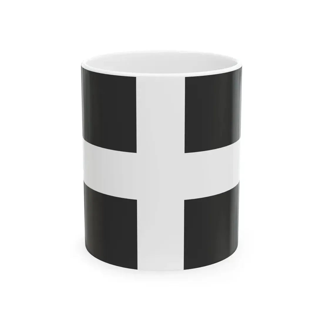 Greek flag black (Greece) White Coffee Mug 11oz - Go Mug Yourself