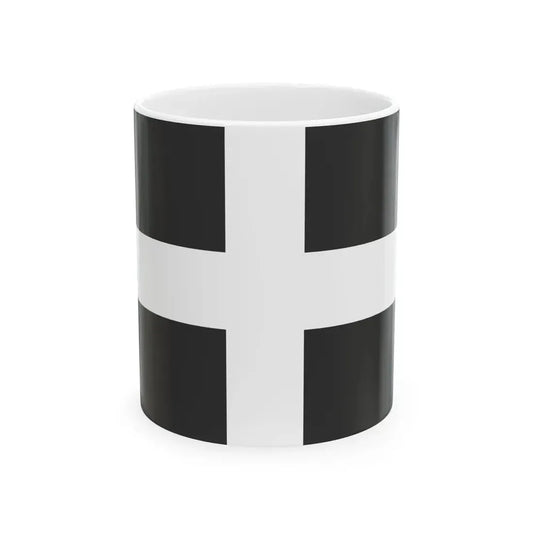 Greek flag black (Greece) White Coffee Mug 11oz - Go Mug Yourself