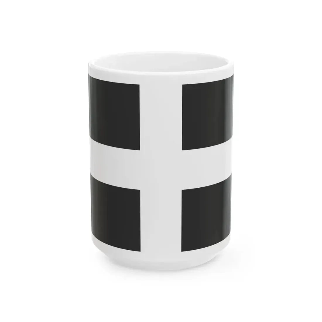Greek flag black (Greece) White Coffee Mug 15oz - Go Mug Yourself