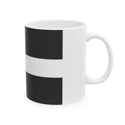 Greek flag black (Greece) White Coffee Mug - Go Mug Yourself
