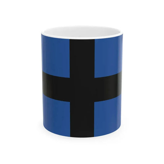 Greek flag of Thrace black cross (Greece) White Coffee Mug 11oz - Go Mug Yourself