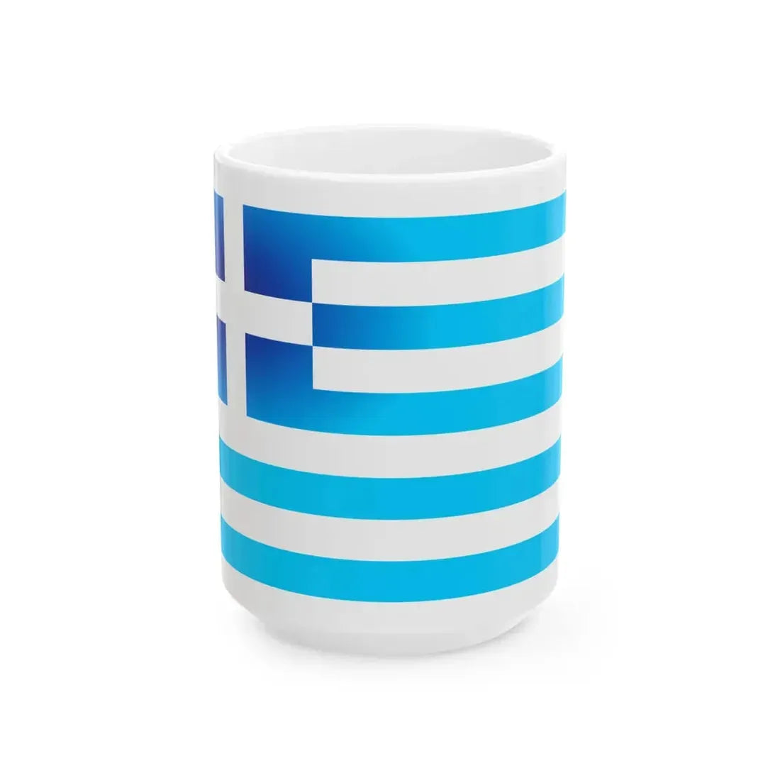 Greek flag variation sky blue v (Greece) White Coffee Mug 15oz - Go Mug Yourself