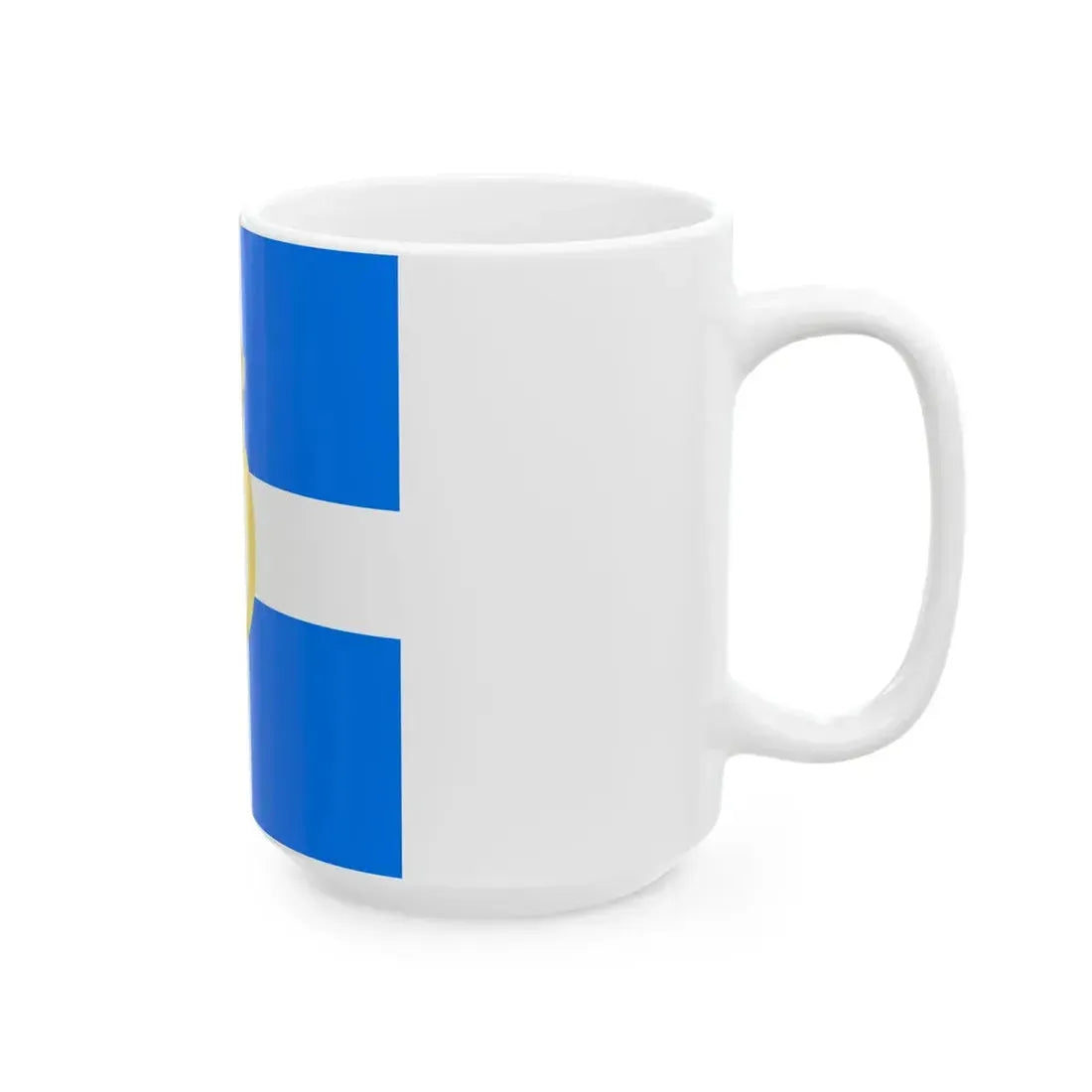 Greek flag with monogram of King Otto (Greece) White Coffee Mug - Go Mug Yourself