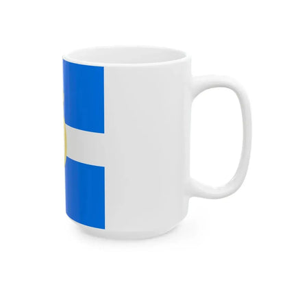 Greek flag with monogram of King Otto (Greece) White Coffee Mug - Go Mug Yourself