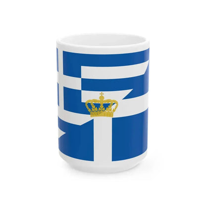 Greek flags fusion (Greece) White Coffee Mug 15oz - Go Mug Yourself