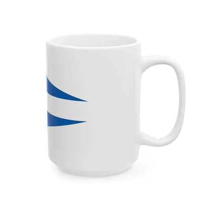 Greek Lieutenant Generals rank flag on board a navy vessel within his jurisdiction 1914 pattern (Greece) White Coffee Mug - Go Mug Yourself