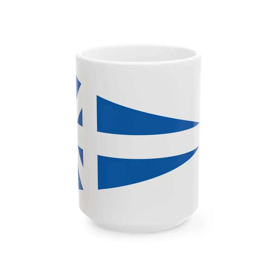 Greek Major Generals rank flag on board a navy vessel within his jurisdiction 1914 pattern (Greece) White Coffee Mug 15oz - Go Mug Yourself