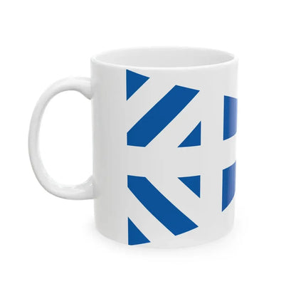 Greek Major Generals rank flag on board a navy vessel within his jurisdiction 1914 pattern (Greece) White Coffee Mug - Go Mug Yourself