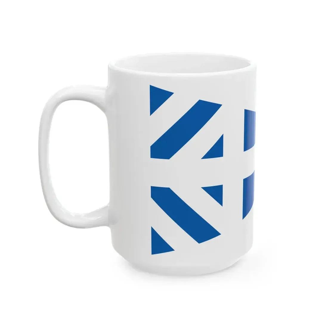 Greek Major Generals rank flag on board a navy vessel within his jurisdiction 1914 pattern (Greece) White Coffee Mug - Go Mug Yourself