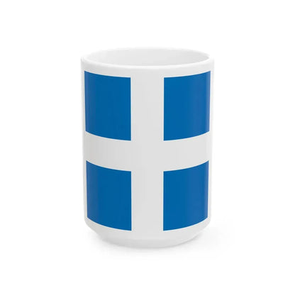 Greek-Naval-Jack (Greece) White Coffee Mug 15oz - Go Mug Yourself