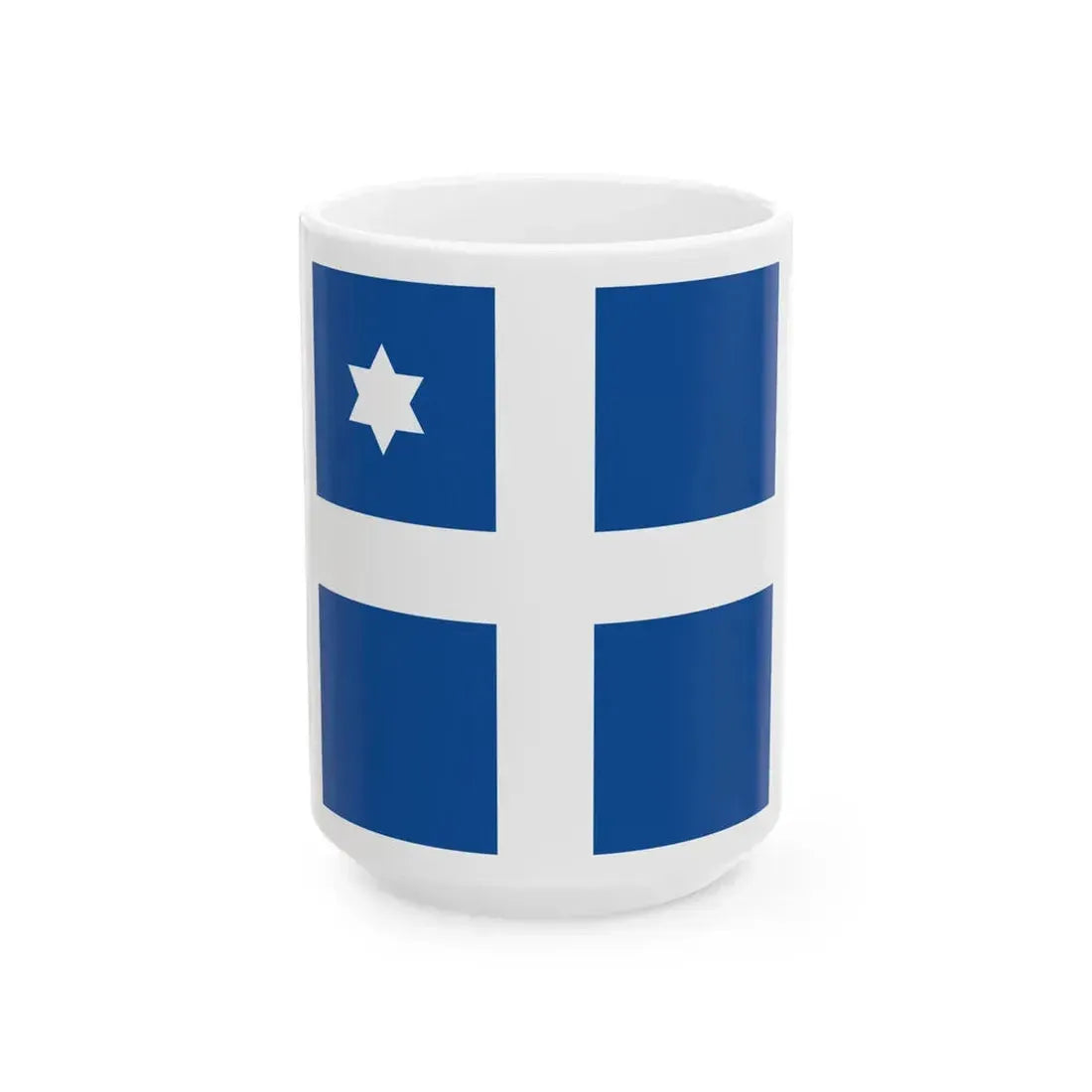 Greek Navy Commodore Flag (Greece) White Coffee Mug 15oz - Go Mug Yourself