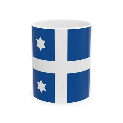 Greek Navy Rear Admiral Flag (Greece) White Coffee Mug 11oz - Go Mug Yourself