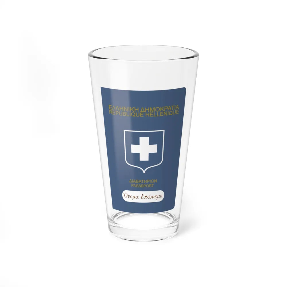 Greek Passport (1932) - Pint Glass 16oz-16oz-Go Mug Yourself