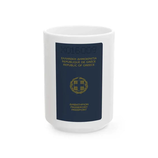 Greek Passport (1980) - White Coffee Mug 15oz - Go Mug Yourself