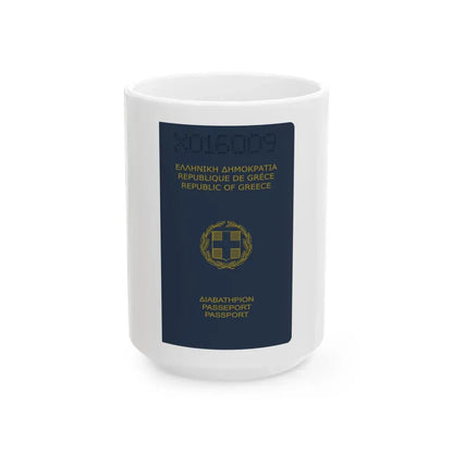 Greek Passport (1980) - White Coffee Mug 15oz - Go Mug Yourself