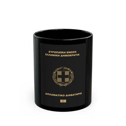 Greek Passport (Diplomatic) - Black Coffee Mug 11oz - Go Mug Yourself
