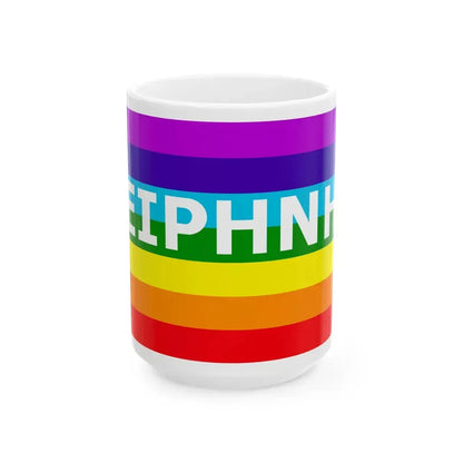 Greek Rainbow Peace Flag (Greece) White Coffee Mug 15oz - Go Mug Yourself