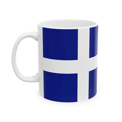 Greek Royal Navy Division commanders flag (Greece) White Coffee Mug - Go Mug Yourself