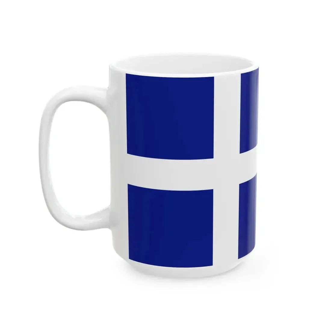Greek Royal Navy Division commanders flag (Greece) White Coffee Mug - Go Mug Yourself