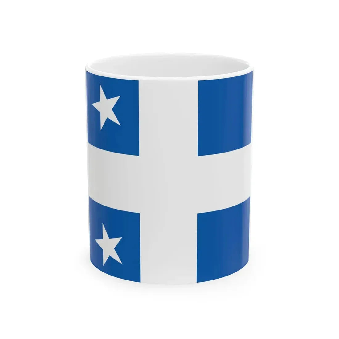 Greek Royal Navy Rear Admirals rank flag 1914 pattern (Greece) White Coffee Mug 11oz - Go Mug Yourself