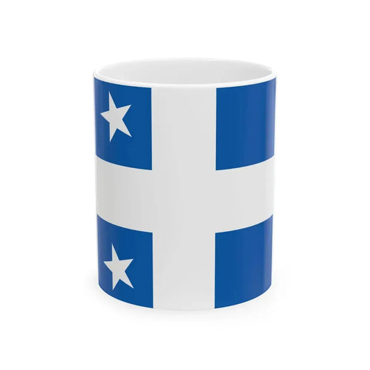 Greek Royal Navy Rear Admirals rank flag 1914 pattern (Greece) White Coffee Mug 11oz - Go Mug Yourself