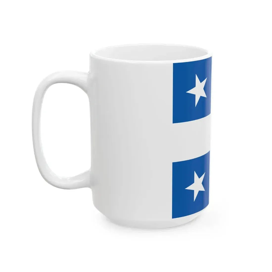 Greek Royal Navy Rear Admirals rank flag 1914 pattern (Greece) White Coffee Mug - Go Mug Yourself