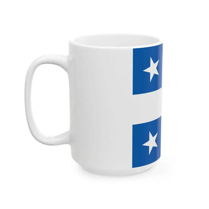 Greek Royal Navy Rear Admirals rank flag 1914 pattern (Greece) White Coffee Mug - Go Mug Yourself