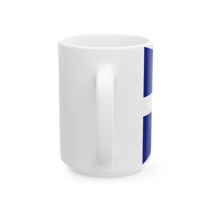 Greek Royal Navy Senior officers flag (Greece) White Coffee Mug - Go Mug Yourself