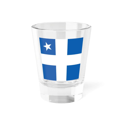 Greek Royal Navy Vice Admirals rank flag 1914 pattern (Greece) Shot Glass 1.5oz 1.5oz - Go Mug Yourself