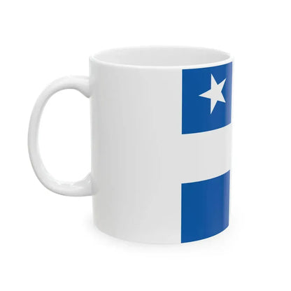 Greek Royal Navy Vice Admirals rank flag 1914 pattern (Greece) White Coffee Mug - Go Mug Yourself