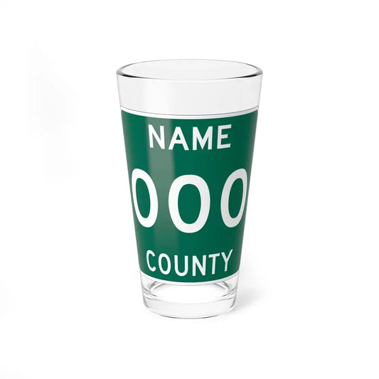 Green County Plate Template (Michigan) (Road Sign) Pint Glass 16oz 16oz - Go Mug Yourself