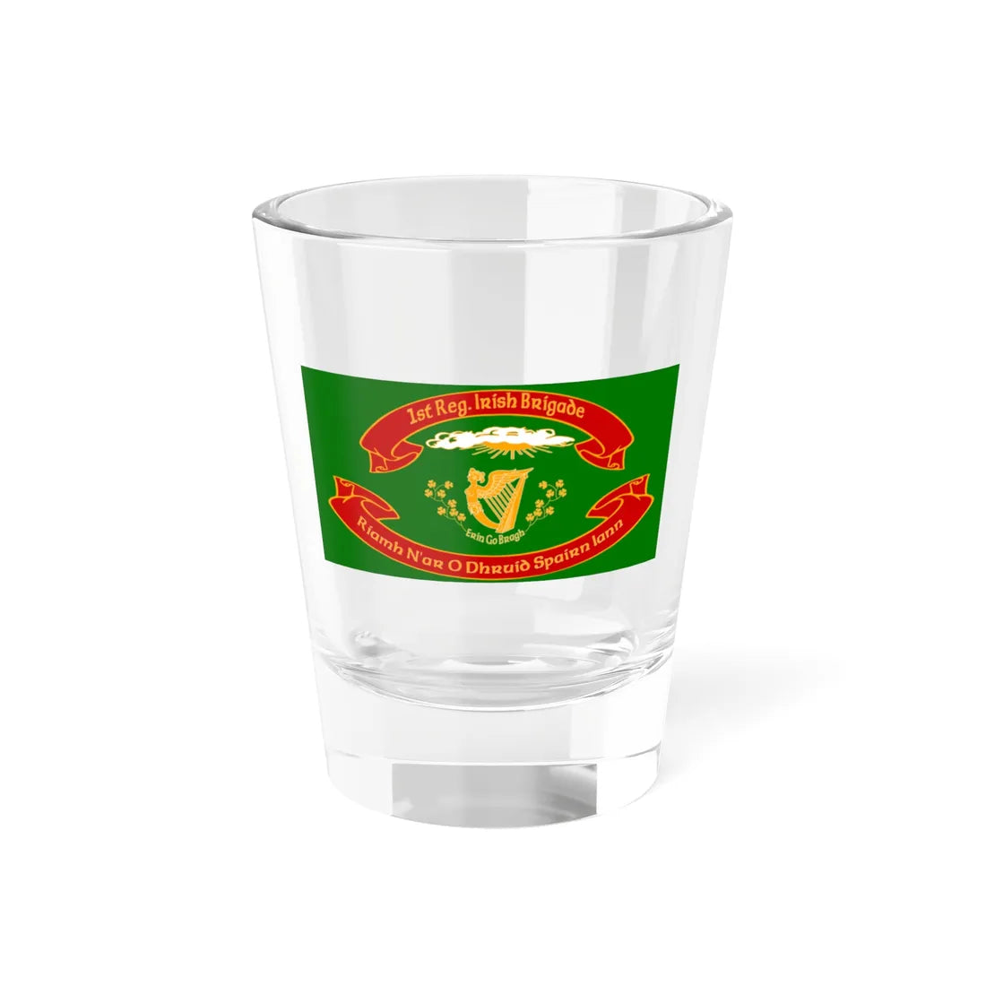 Green Ensign 1st Regiment (United States) Shot Glass 1.5oz 1.5oz - Go Mug Yourself